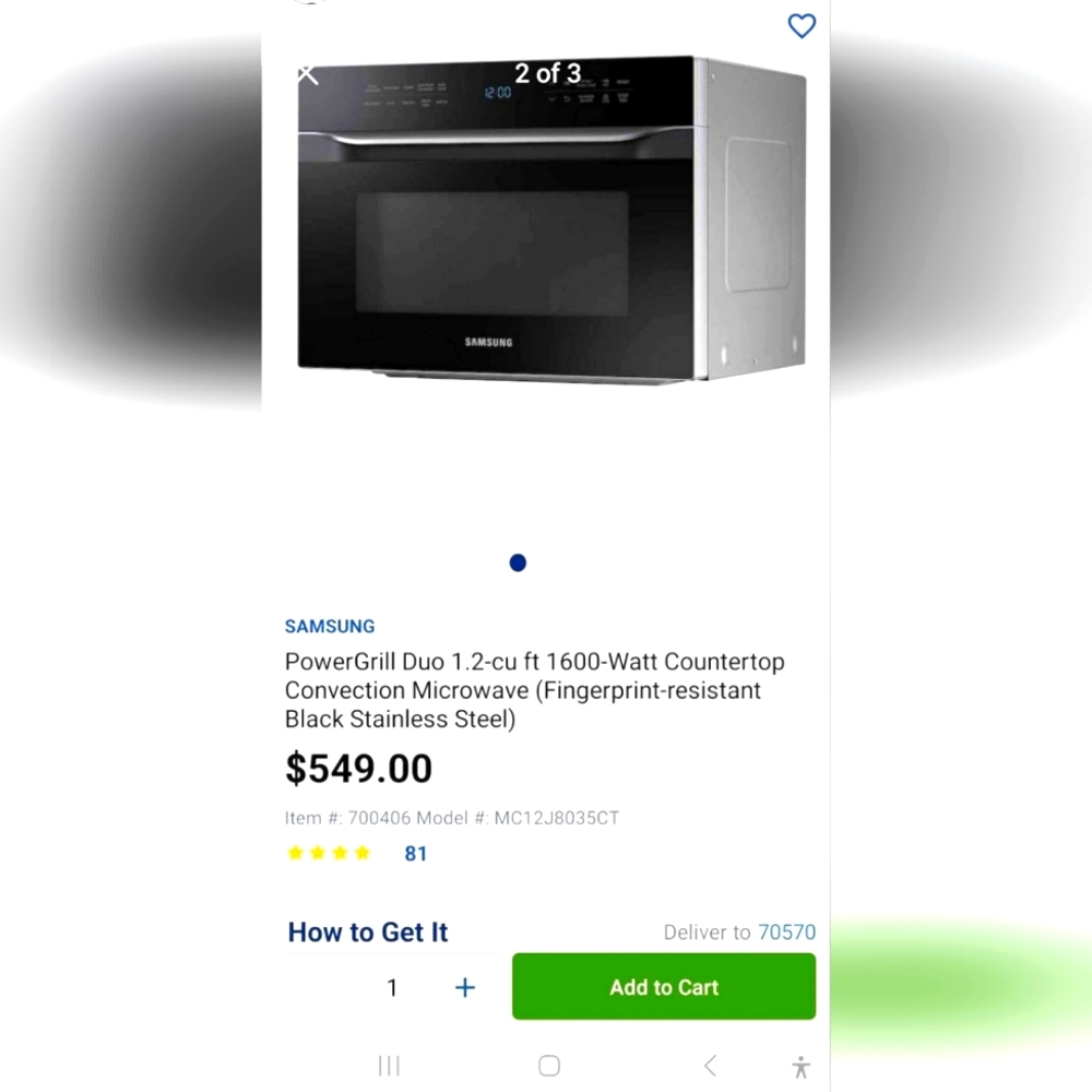 Convention/Air Fryer Countertop Microwave